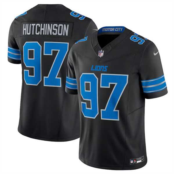 Men & Women & Youth Detroit Lions #97 Aidan Hutchinson Black 2024 F.U.S.E. 2nd Alternate Vapor Limited Stitched Jersey
